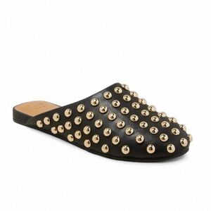 a new day Black Studded Slip-On Mule with Gold Accents